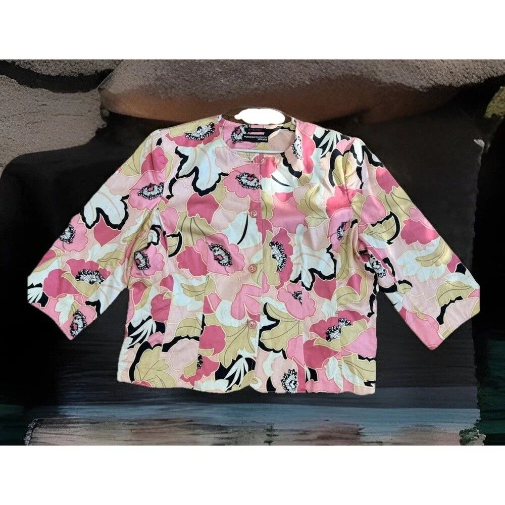 Y2k Shabby Chic‎ NortonMcNaughton Blazer XL ? Barbie Pink Butterfly Cottagecore